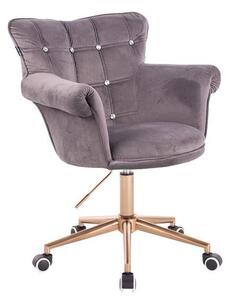HR804CK scaun Catifea Grafit cu Bază Aurie