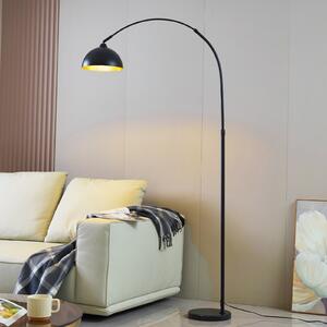 Lindby lampadar Tonka, negru/galben, metal, Ø 25 cm