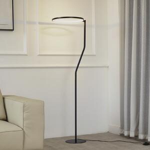 Lindby Lampadar LED Rayon, negru, metal, înălțime 150,3 cm