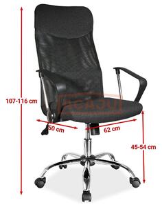 Scaun ergonomic material textil negru Q-025, 62X50X107/116