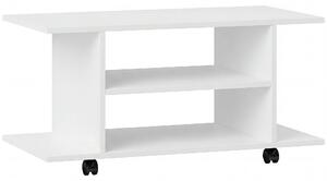 HOMCOM Mobilier unghiular cu roți și rafturi, până la 42", alb | Aosom Romania