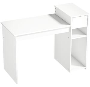 HOMCOM Birou pentru Studiu și Scris cu Sertar și Rafturi, 108 cm, Alb | Aosom Romania