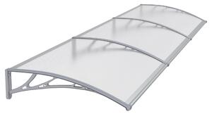 Copertină PREMIUM 240x100 cm, placă 6 mm dintr-o bucată – Gri/Transparent