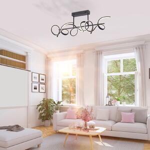 Plafonieră LED Curls, negru, metal, 82 cm lungime, dimabil