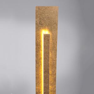 Paul Neuhaus Lampă de podea LED Nevis aspect foiță aur, Auriu / Alamă, Camera de zi / sufragerie, Metal, Modern