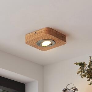 Lindby plafonieră LED Mikari, 14 cm, lemn, pivotantă