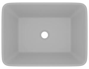 Chiuvetă de baie lux, gri deschis mat, 41x30x12 cm, ceramică