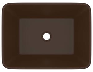 Chiuvetă de baie lux, maro deschis mat, 41x30x12 cm, ceramică