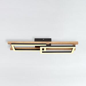 Plafonieră LED Illa design lemn, lungime 69cm