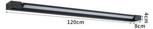 Brilagi-LED Aplica LED pentru oglindă de baie AQUA LINE, 36W, 230V, 120 cm, IP44, negru