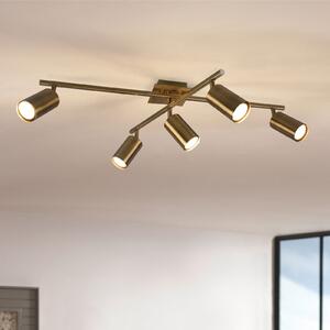 Trio Lighting Spot de plafon Marley, alamă antică, 5 becuri, reglabil, Bronz / Alamă Veche, Camera de zi / sufragerie, Metal, Modern