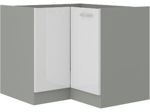 Dulap inferior de bucătărie, de colț Brunea 90x90 DN 1F BB (gri + alb lucios). 1024980