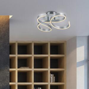 Trio Lighting Plafonieră LED Francis, aluminiu periat, reglabil, Metalic, Camera de zi / sufragerie, Metal, Modern