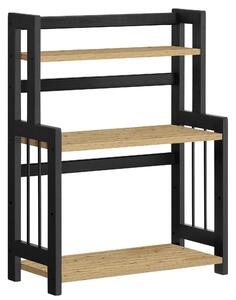 Raft pentru masa NORVIKA 41x53 cm, negru / stejar artizanal