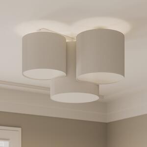 TK Lighting Plafonieră Mona cu 3 becuri, alb, reglabil, Alb, dormitor, Țesătură / Textil, Modern