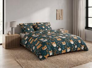 Lenjerie de pat policoton CATTAMI POLY verde inchis Dimensiune lenjerie de pat: 70 x 90 cm | 140 x 200 cm