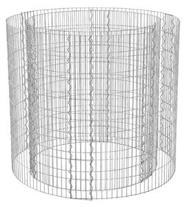 Ghiveci strat inaltat gabion rotund Songmics Argintiu 90x70x80 cm