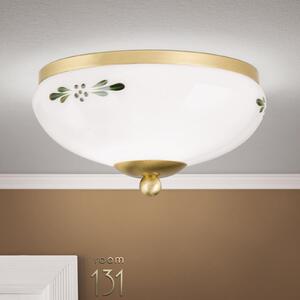 Plafonieră Landhaus alamă opal verde Ø 21 cm