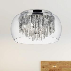 Plafonieră de sticlă Curva cu spirale din aluminiu