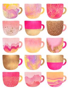 Ilustrație Pretty Pink Coffee Cups, Elisabeth Fredriksson