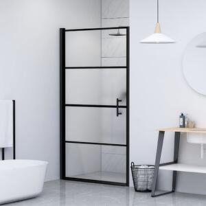Ușă de duș, negru, 81x195 cm, sticlă securizată semi-mată