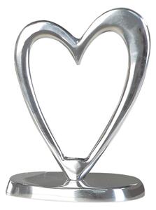 Figurina Heart, aluminiu, argintiu, 28x20x8 cm