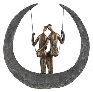 Figurina Swing rasina metal, bronz argintiu, 30x32x9 cm