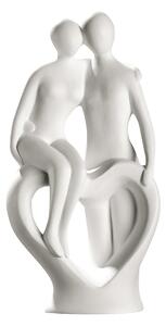 Figurina Couple Heartly Backing, ceramica, crem, 39 cm