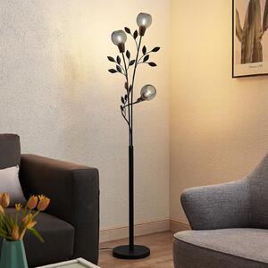 Lindby Florentine lampadar Kanye, 160 cm, negru, 3 becuri., Negru, Camera de zi / sufragerie, Metal, Florentin