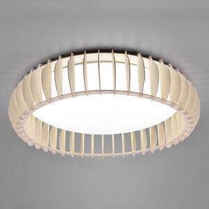 Reality Leuchten Plafonieră LED Monte, CCT, Ø60cm, lemn deschis, reglabil, Lemn, Camera de zi / sufragerie, Lemn, Modern