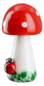 Set 2 figurine ciuperca Fly Ladybug, Sticla, Multicolor, 5.4x2.8 cm