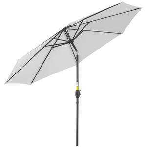 Outsunny Umbrela de Gradina Φ300cm cu Manivela Reglabila din Metal si Poliester, Alb | Aosom Ro