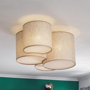 TK Lighting Plachetă plafonieră Mona Nature, 4 becuri, pânză naturală, reglabil, Camera de zi / sufragerie, Țesătură / Textil, Modern