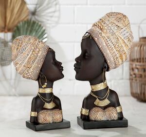 Figurina Lady Zola, Rasina, Negru Bej, 22x38x10.5 cm