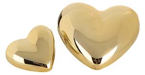 Decoratiune Deco Heart, ceramica, auriu, 3x8 cm