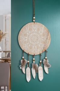 Ghirlanda, Decoratiune de perete Mandala, MDF, Maro, 20x50 cm