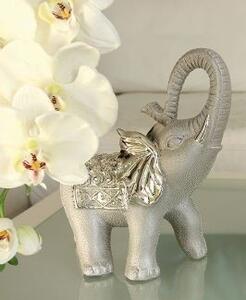 Figurina elefant Grace, Ceramica, Gri Argintiu, 18x19x9.5 cm