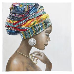 Tablou African Beauty, panza, multicolor,100x100x3 cm