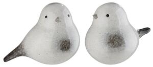 Set 2 pasari Petto, ceramica, gri, 17,5x12x14 cm