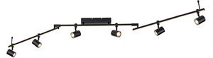 Paul Neuhaus LED spot de plafon Barik, 188 cm, reglabil, Negru, Camera de zi / sufragerie, Metal