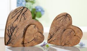 Decoratiune inima Rustik, lemn, maro, 18x17x4 cm