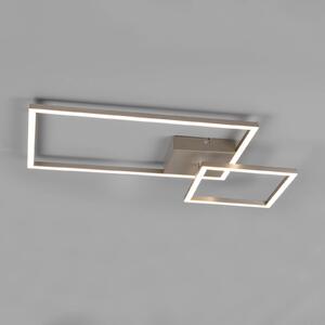Reality Leuchten Padella plafonieră LED pivotantă 4.000K nichel, reglabil, Gri, Camera de zi / sufragerie, Metal, Modern, Plafon cu flacără multiplă