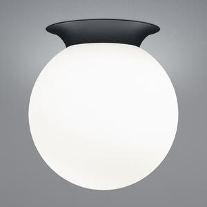 HELL Plafonieră Blob, abajur globular din sticlă opală, Ø 25 cm, reglabil, Negru, Camera de zi / sufragerie, Sticlă, Modern, glob