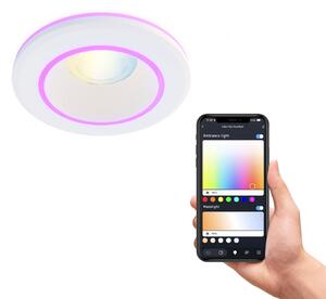 Calex Smart Halo downlight încastrat CCT RGB alb, reglabil, Alb, Camera de zi / sufragerie, Plastic, Modern, Plafon încastrat
