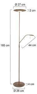Plafonieră Zodiac LED cu lumină de lectură LED, bronz