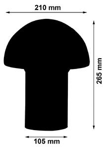 Lampă de masă din sticlă, în formă de ciupercă, albă, Ø 21 cm