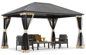 Foișor metalic Sardinia cu plasă de țânțari 3x4 Garden Point bej