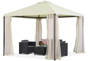 Pavilion de grădină bej cu plasă de țânțari Madrid 3 x 3 m Garden Point