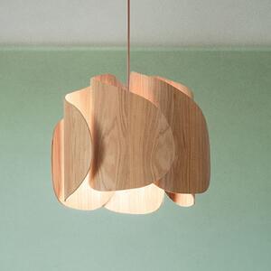Fabas Luce Lampă susp Pevero din lemn de frasin, curbată, reglabil, Lemn, Camera de zi / sufragerie, Lemn, Design