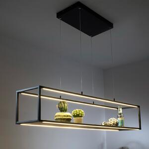 Paul Neuhaus Lampă suspendată LED Conni, negru, 105 cm, reglabil, Negru, Camera de zi / sufragerie, Metal, Modern